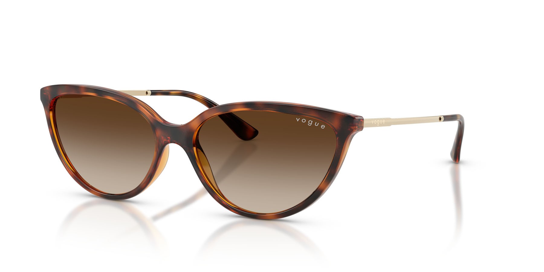 Sunglasses Vogue VO 5672S (W65613) color havana scuro shape cat eye lenses marrone sfumato