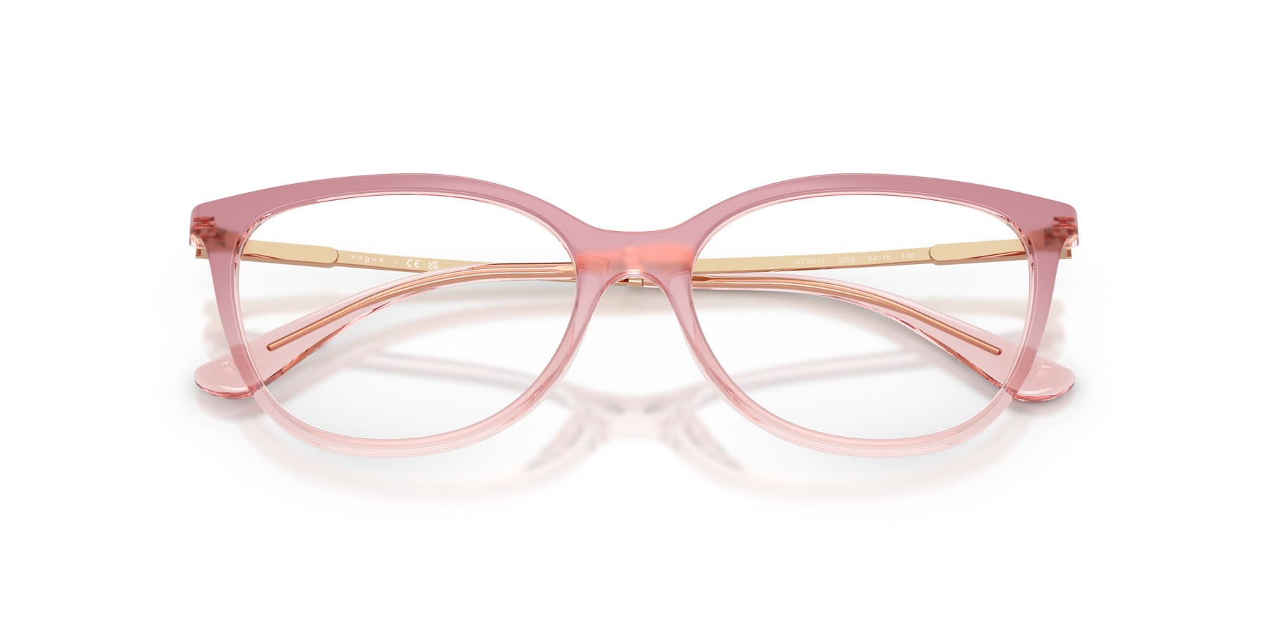 Occhiali da vista Vogue VO 5673 (3258) colore rosa sfumato/rosa trasparente forma ovale lenti lente demo