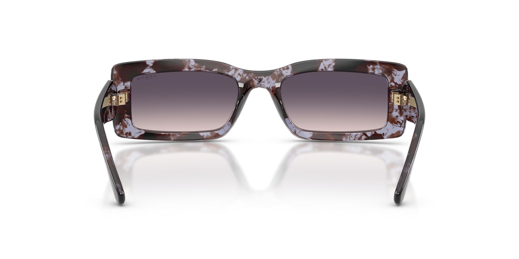 Sunglasses Vogue VO 5674S (317836) color havana viola shape rectangle lenses rosa sfumato grigio scuro