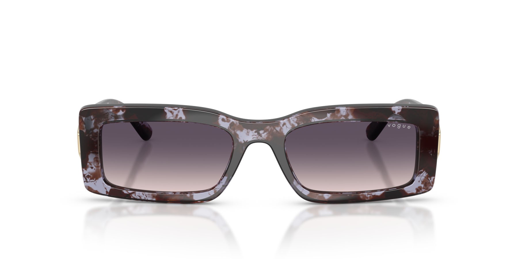 Sunglasses Vogue VO 5674S (317836) color havana viola shape rectangle lenses rosa sfumato grigio scuro