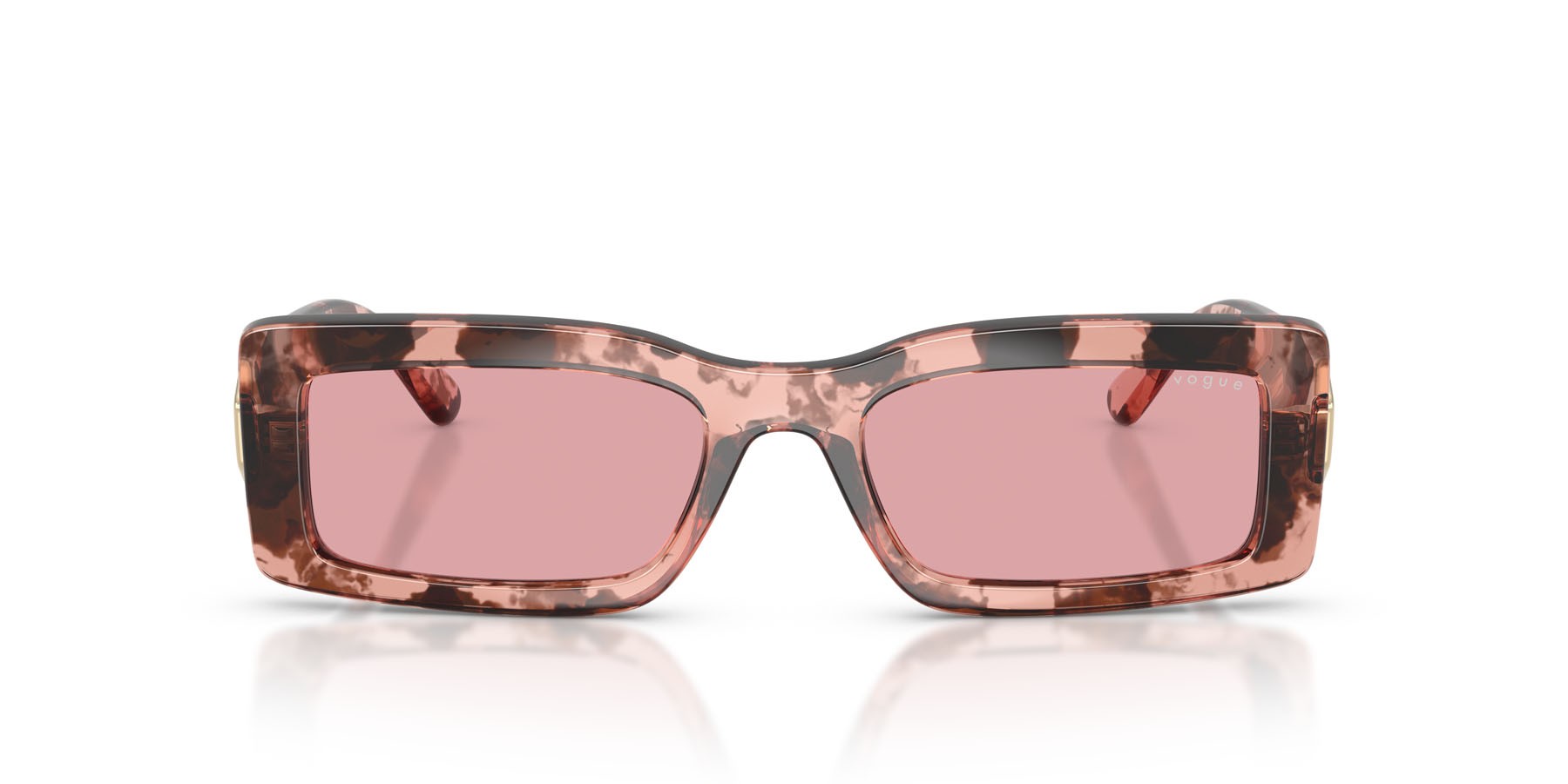 Occhiali da sole Vogue VO 5674S (319984) colore havana rosa forma rettangolare lenti viola chiaro