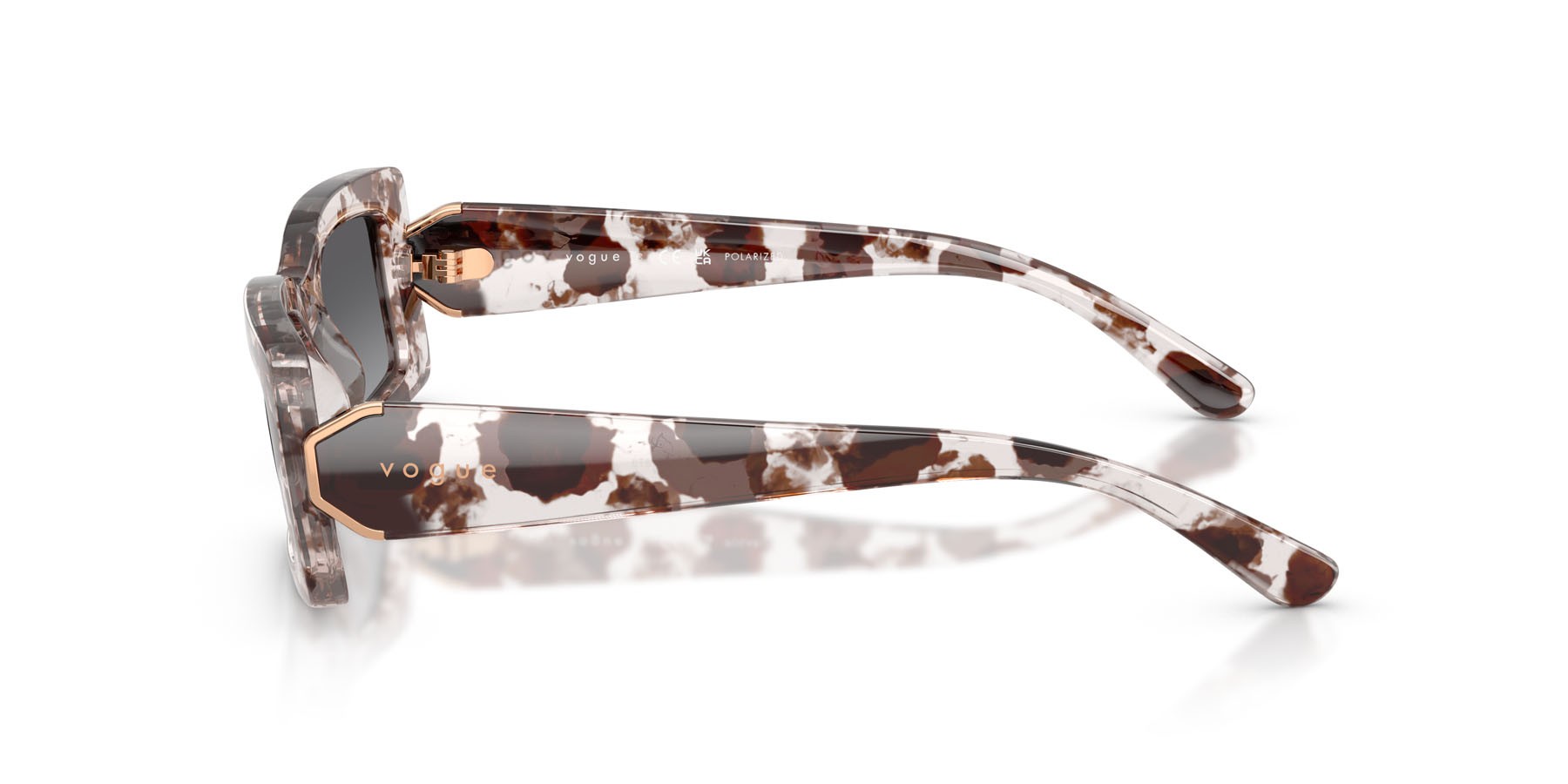 Sunglasses Vogue VO 5674S (3218T3) color havana grigio shape rectangle lenses grigio sfumato polarizzata