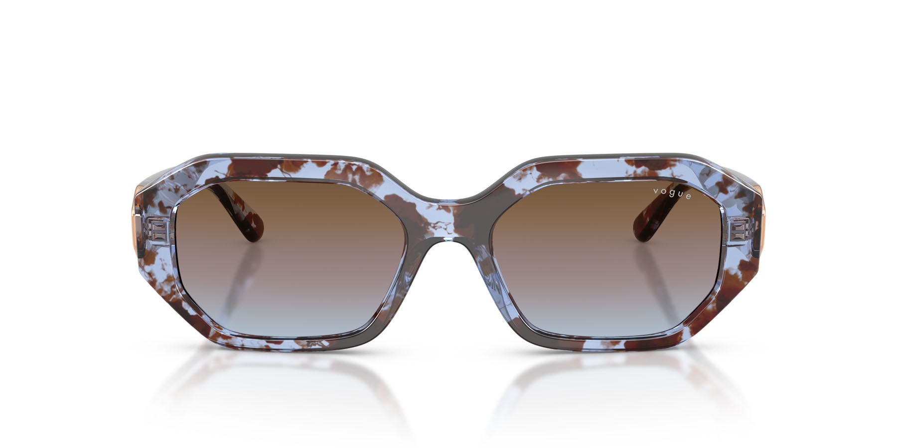 Sunglasses Vogue VO 5675S (320148) color blu havana shape irregular lenses azzurro sfumato rosa sfumato marrone