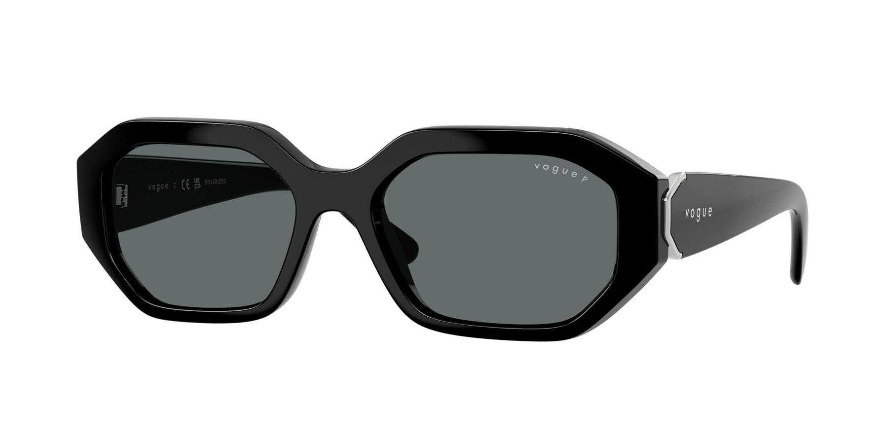 Sunglasses Vogue VO 5675S (W44/81) color nero shape irregular lenses polarized grigio scuro