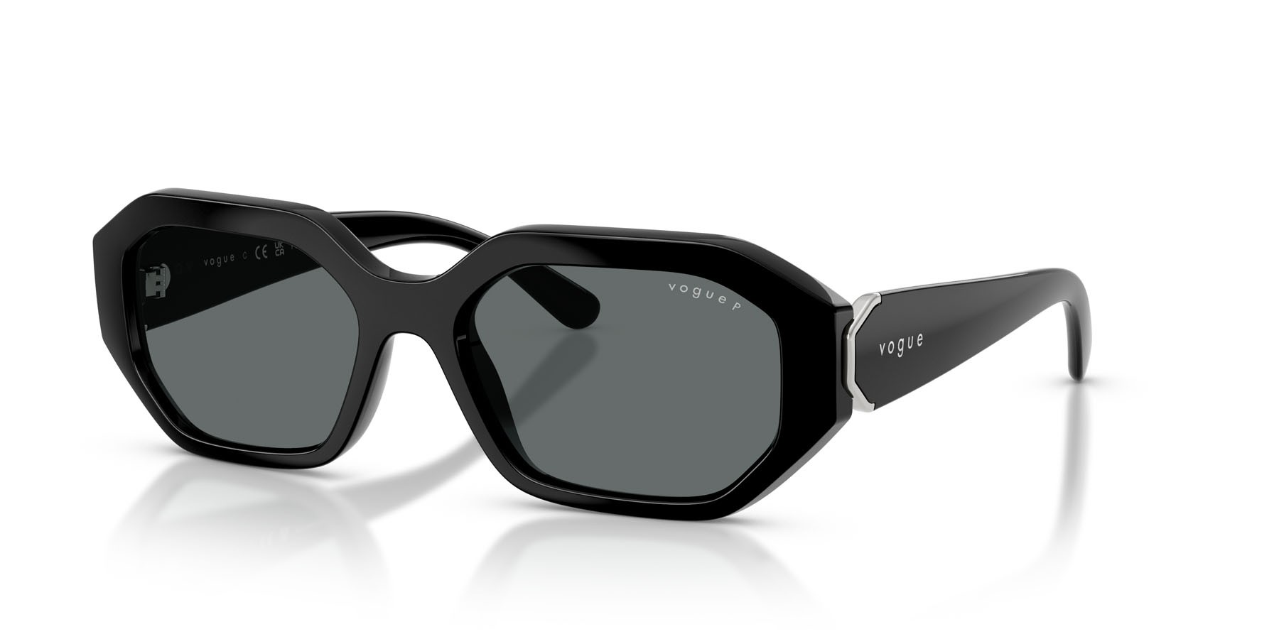 Sunglasses Vogue VO 5675S (W44/81) color nero shape irregular lenses polarized grigio scuro