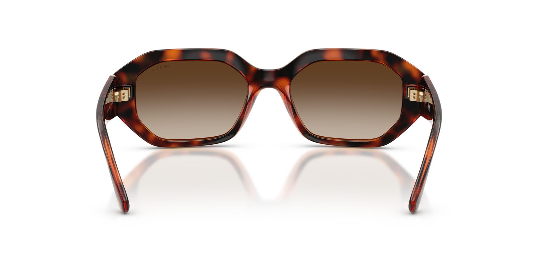 Sunglasses Vogue VO 5675S (W65613) color havana scuro shape irregular lenses marrone sfumato