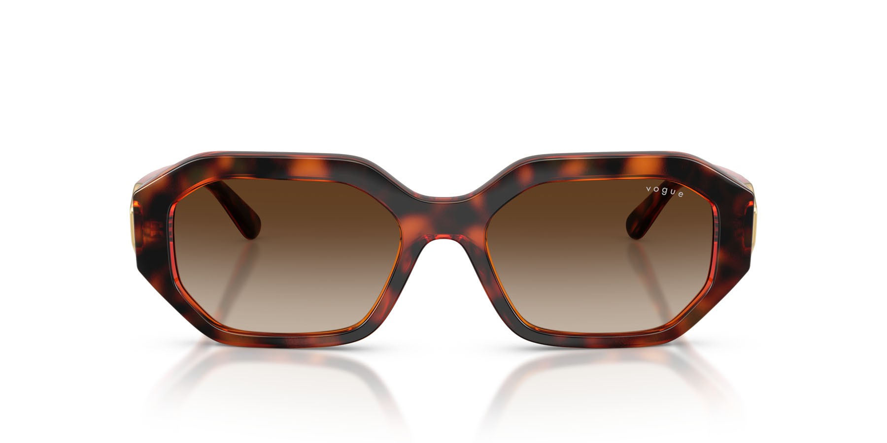Sunglasses Vogue VO 5675S (W65613) color havana scuro shape irregular lenses marrone sfumato