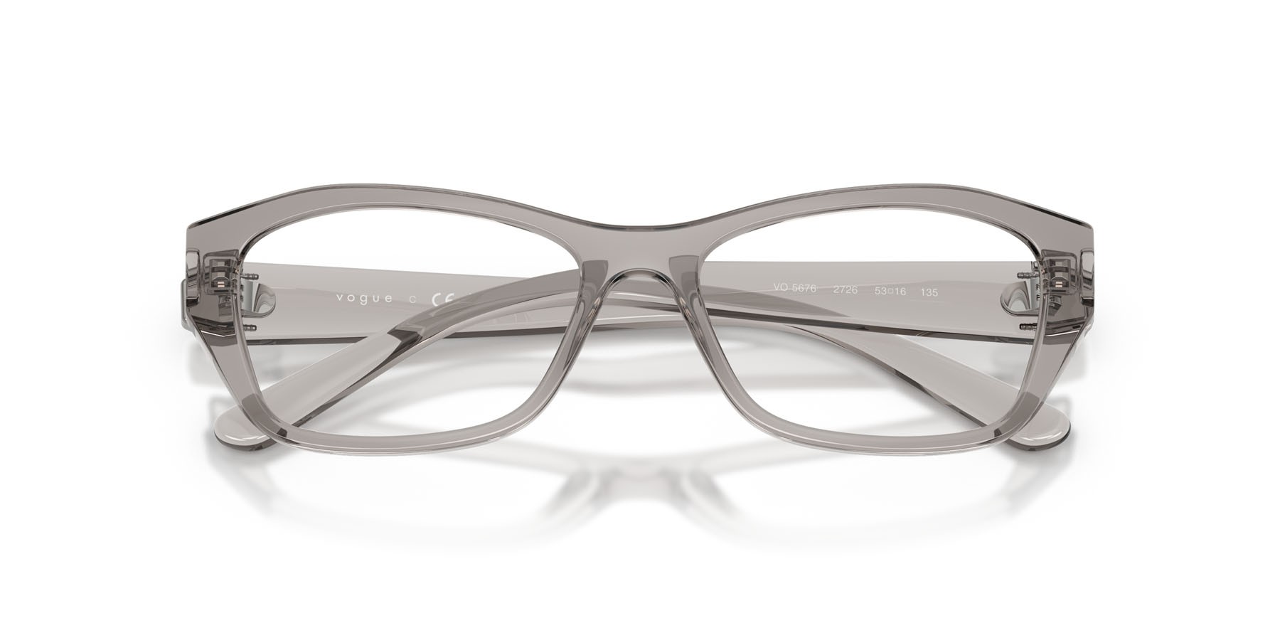 Eyeglasses Vogue VO 5676 (2726) color grigio trasparente shape irregular lenses lente demo