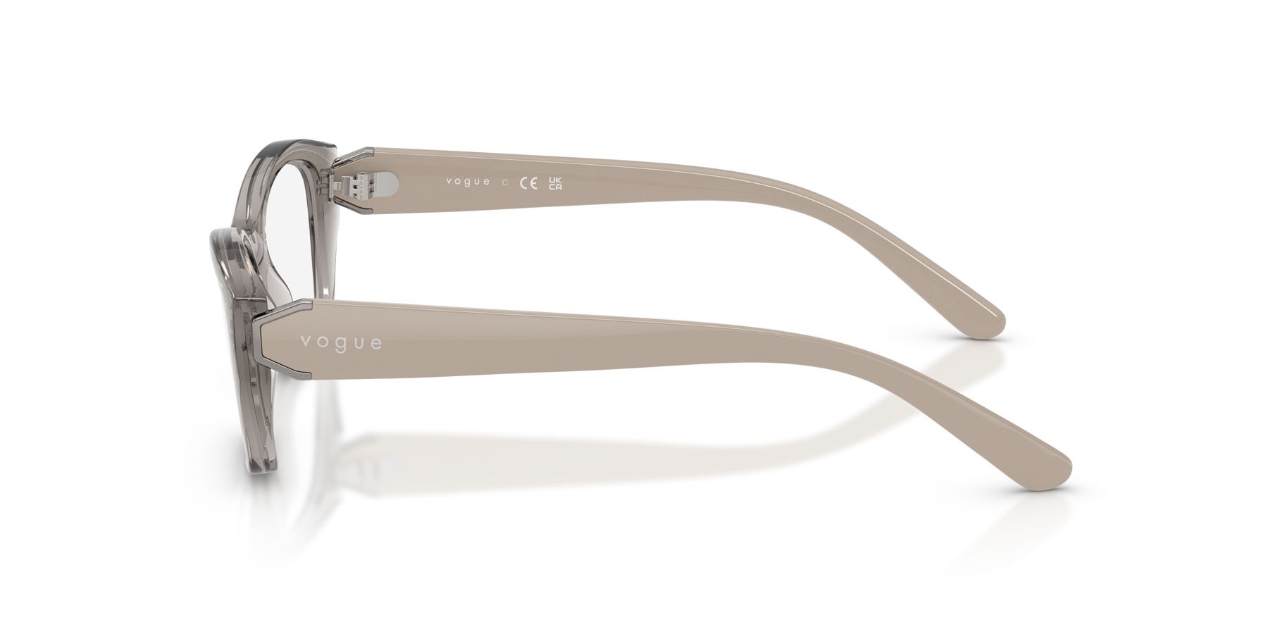 Eyeglasses Vogue VO 5676 (2726) color grigio trasparente shape irregular lenses lente demo