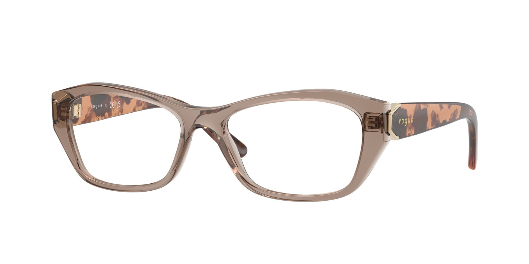 Eyeglasses Vogue VO 5676 (2940) color marrone trasparente shape irregular lenses lente demo