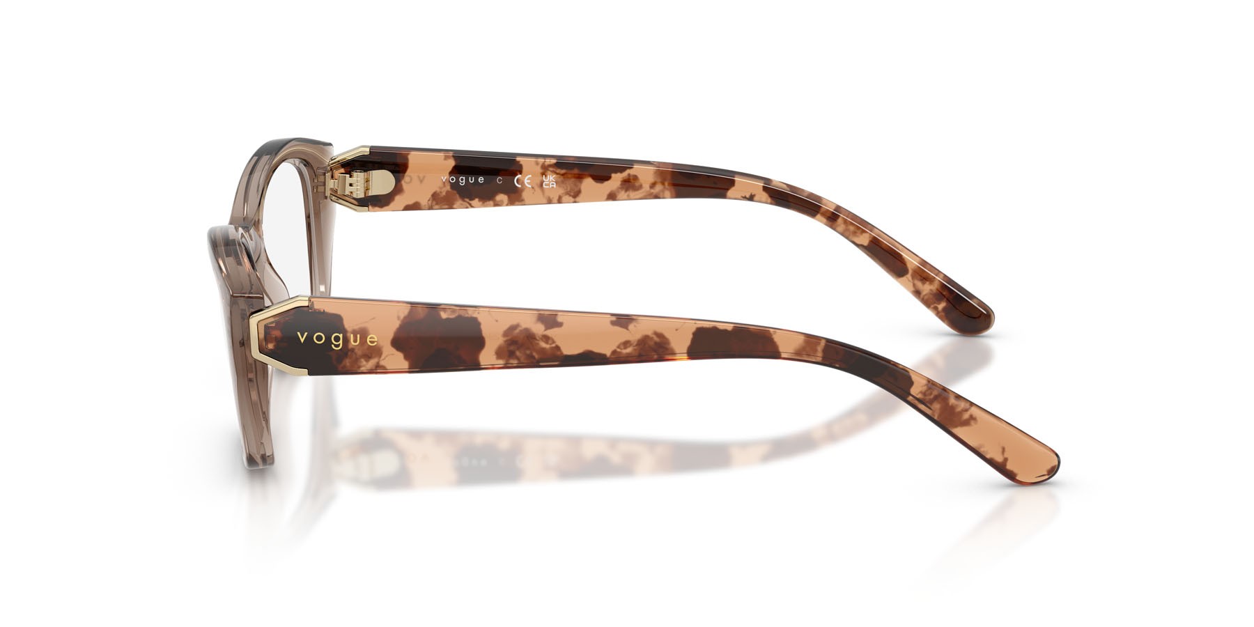 Eyeglasses Vogue VO 5676 (2940) color marrone trasparente shape irregular lenses lente demo