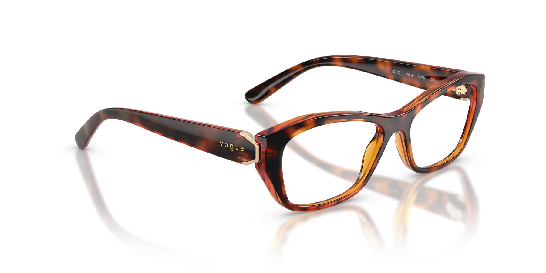 Eyeglasses Vogue VO 5676 (W656) color havana scuro shape irregular lenses lente demo