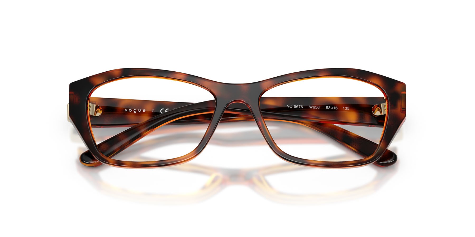 Eyeglasses Vogue VO 5676 (W656) color havana scuro shape irregular lenses lente demo