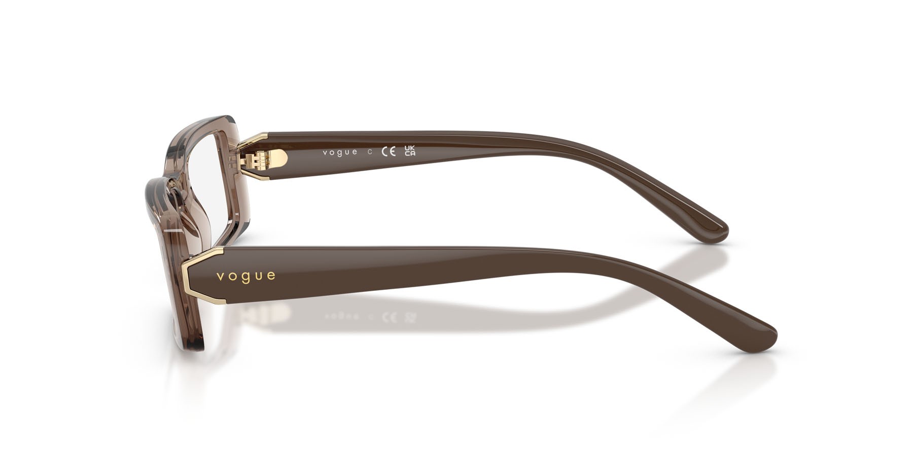 Eyeglasses Vogue VO 5677 (2940) color marrone trasparente shape rectangle lenses lente demo