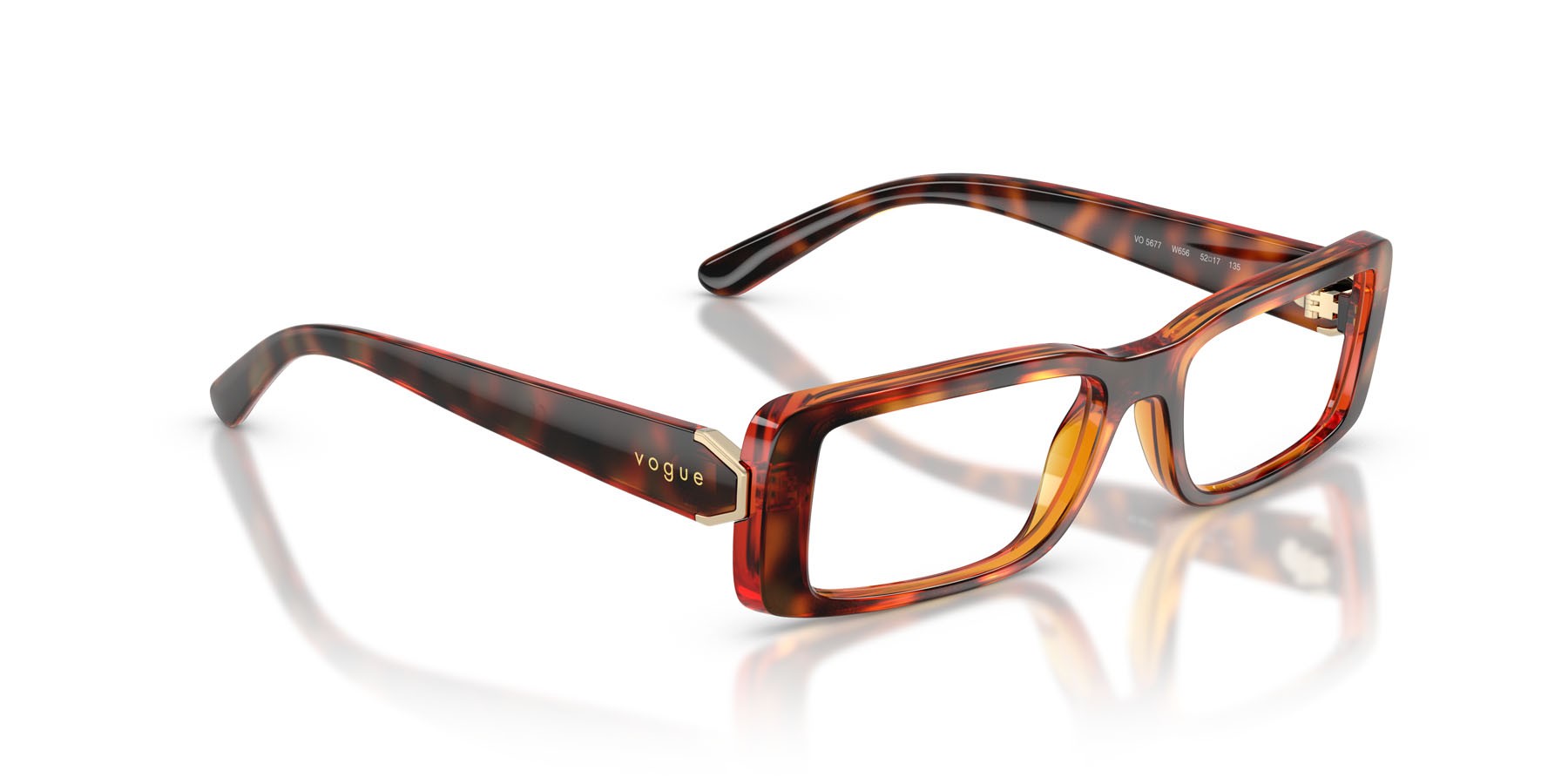 Eyeglasses Vogue VO 5677 (W656) color havana scuro shape rectangle lenses lente demo