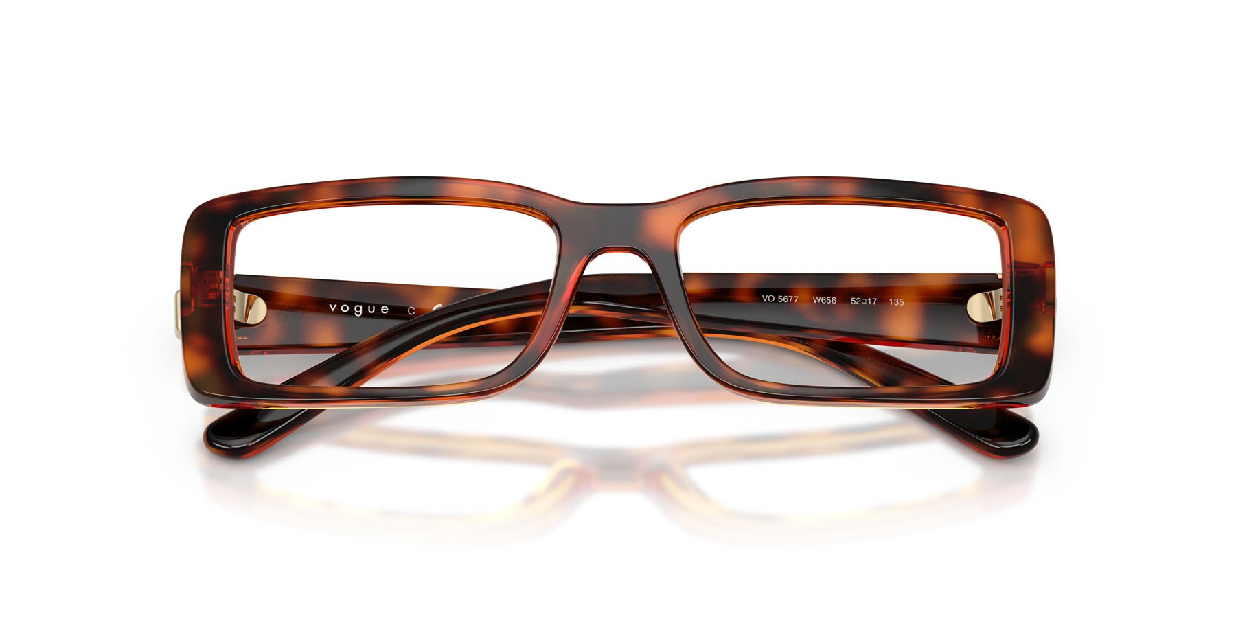Eyeglasses Vogue VO 5677 (W656) color havana scuro shape rectangle lenses lente demo