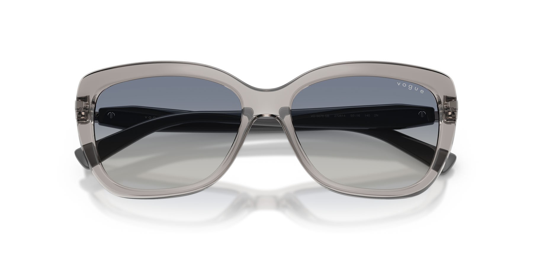 Sunglasses Vogue VO 5678SB (272614) color grigio trasparente shape butterfly lenses blu sfumato grigio