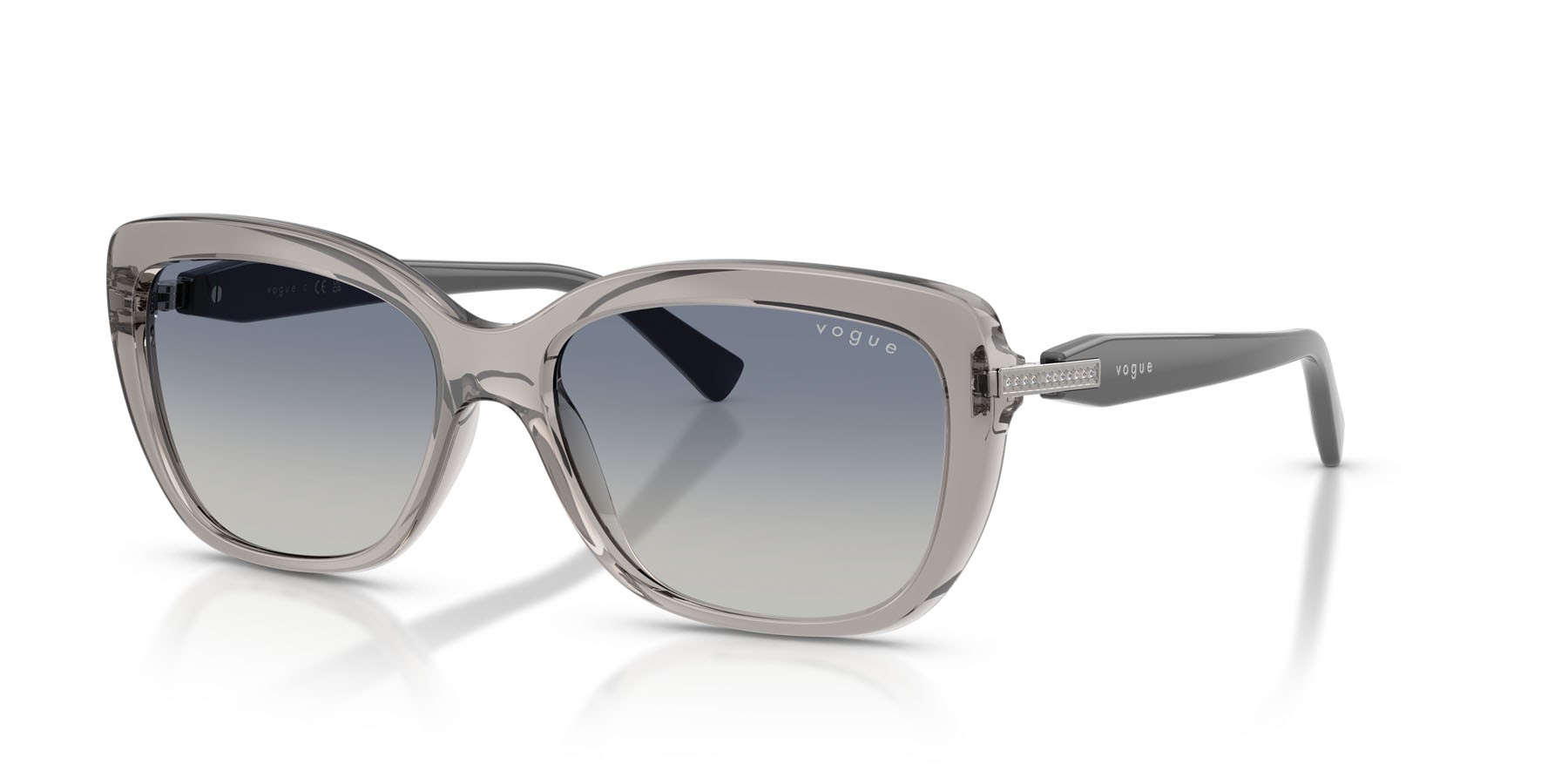 Sunglasses Vogue VO 5678SB (272614) color grigio trasparente shape butterfly lenses blu sfumato grigio