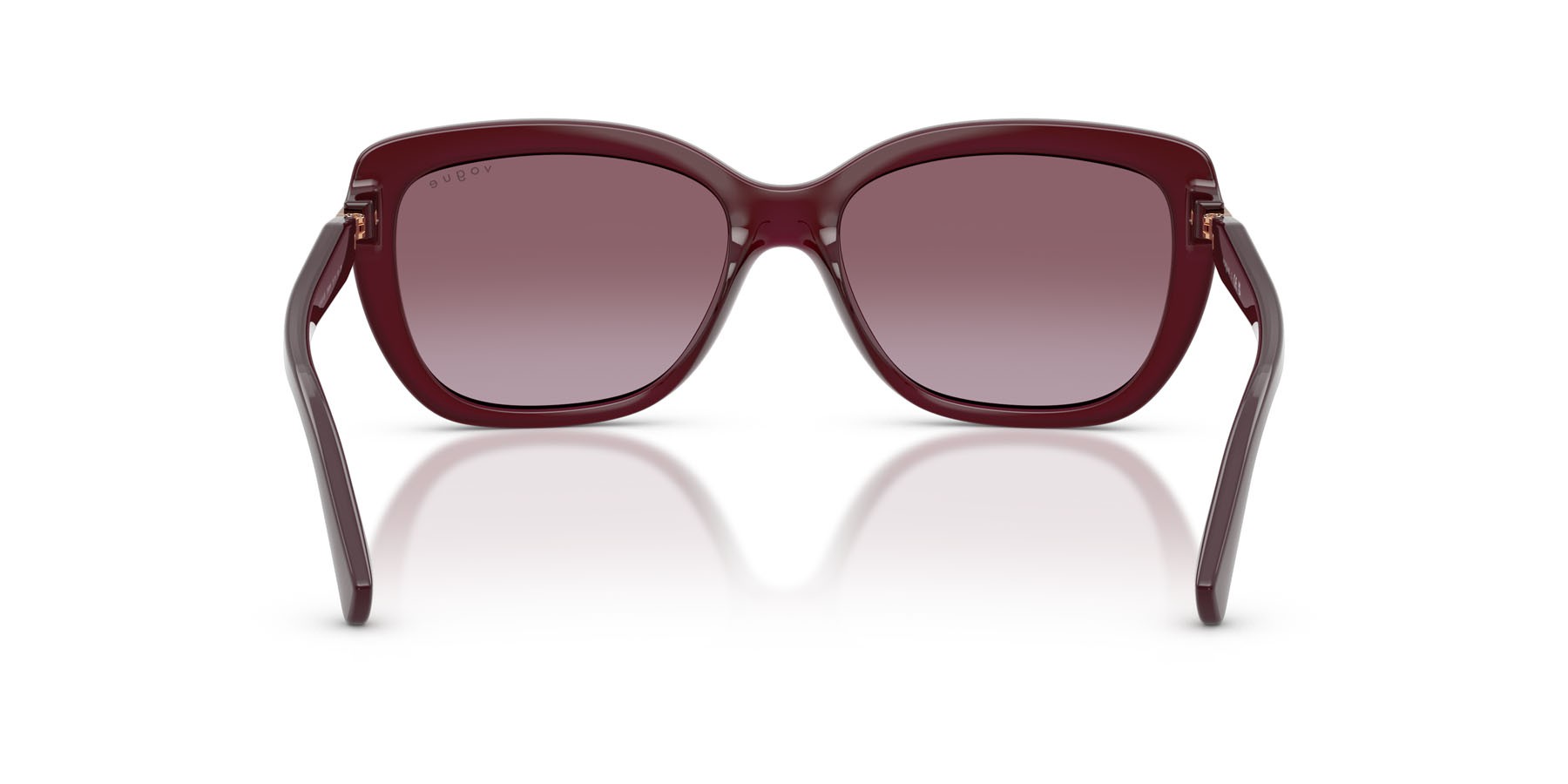 Sunglasses Vogue VO 5678SB (29898H) color rosso ciliegia trasparente shape butterfly lenses violetto sfumato