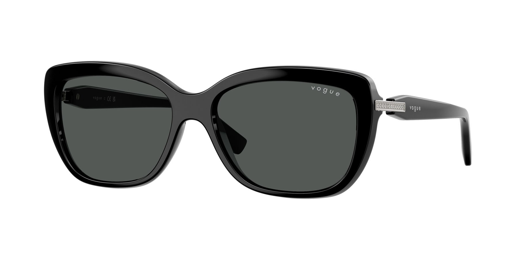 Occhiali da sole Vogue VO 5678SB (W44/87) colore nero forma farfalla lenti grigio scuro