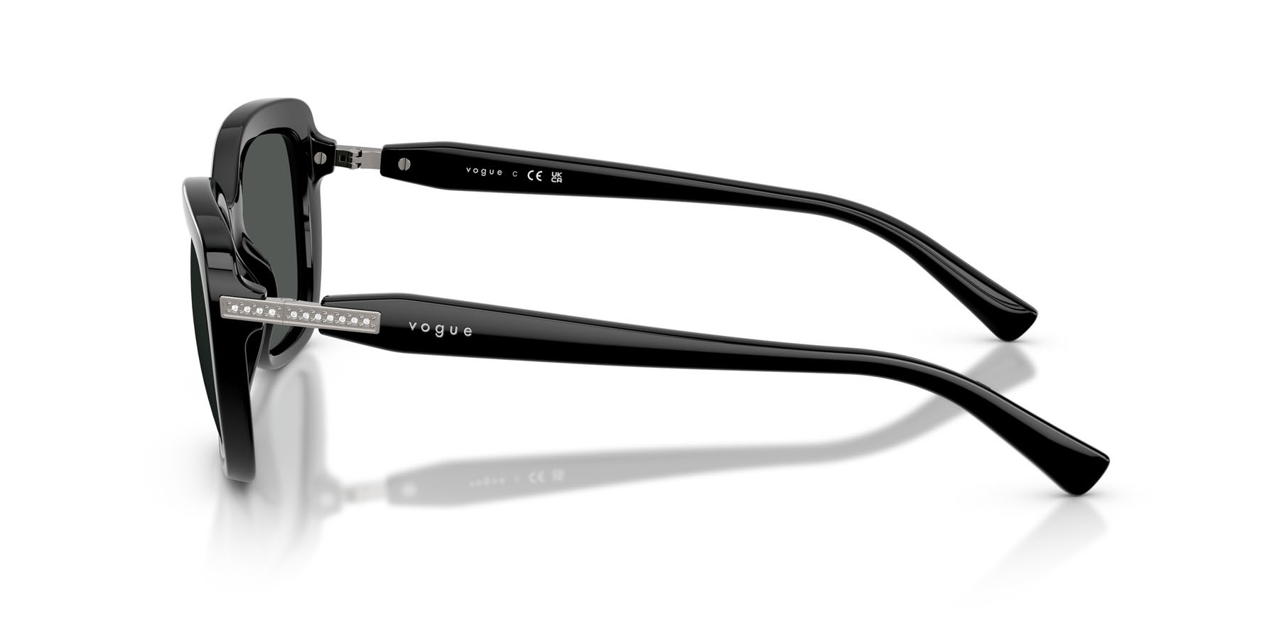 Occhiali da sole Vogue VO 5678SB (W44/87) colore nero forma farfalla lenti grigio scuro
