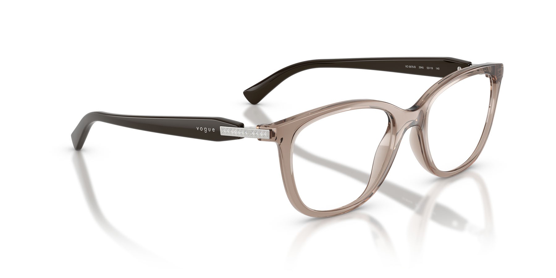 Eyeglasses Vogue VO 5679B (2940) color marrone trasparente shape pantos lenses lente demo