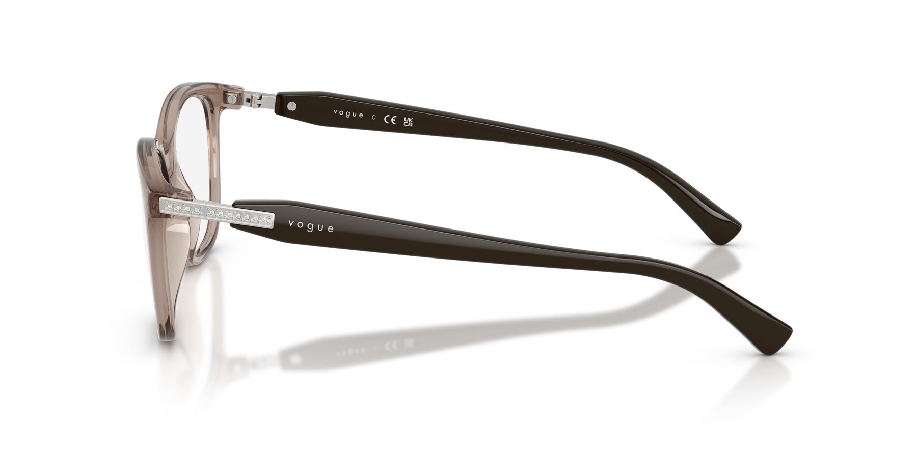 Eyeglasses Vogue VO 5679B (2940) color marrone trasparente shape pantos lenses lente demo