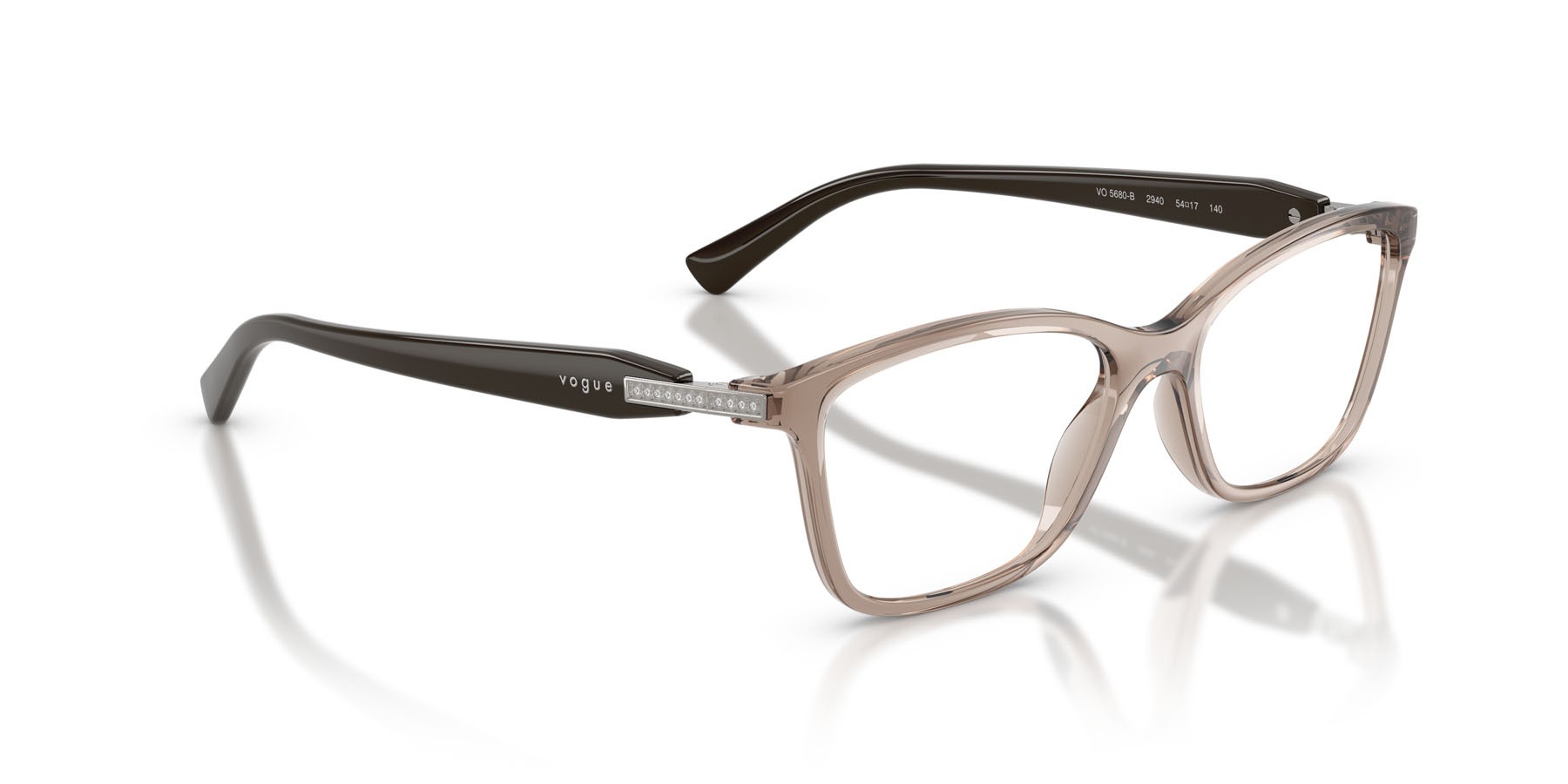 Eyeglasses Vogue VO 5680B (2940) color marrone trasparente shape square lenses lente demo