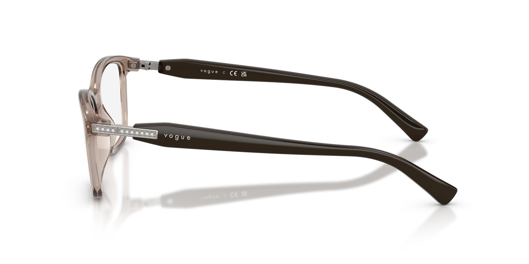 Eyeglasses Vogue VO 5680B (2940) color marrone trasparente shape square lenses lente demo