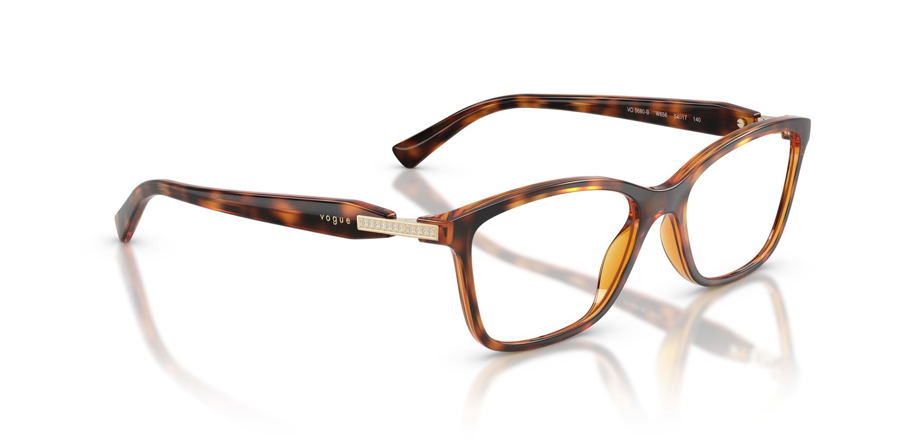Eyeglasses Vogue VO 5680B (W656) color havana scuro shape square lenses lente demo