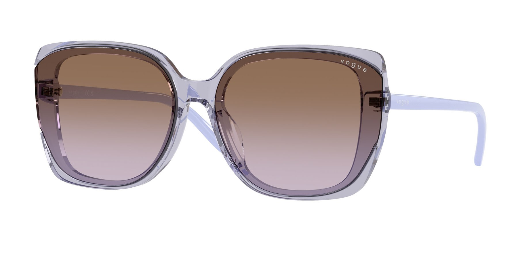 Occhiali da sole Vogue VO 5684SD (292568) colore lilla trasparente forma quadrato lenti violetto sfumato marrone