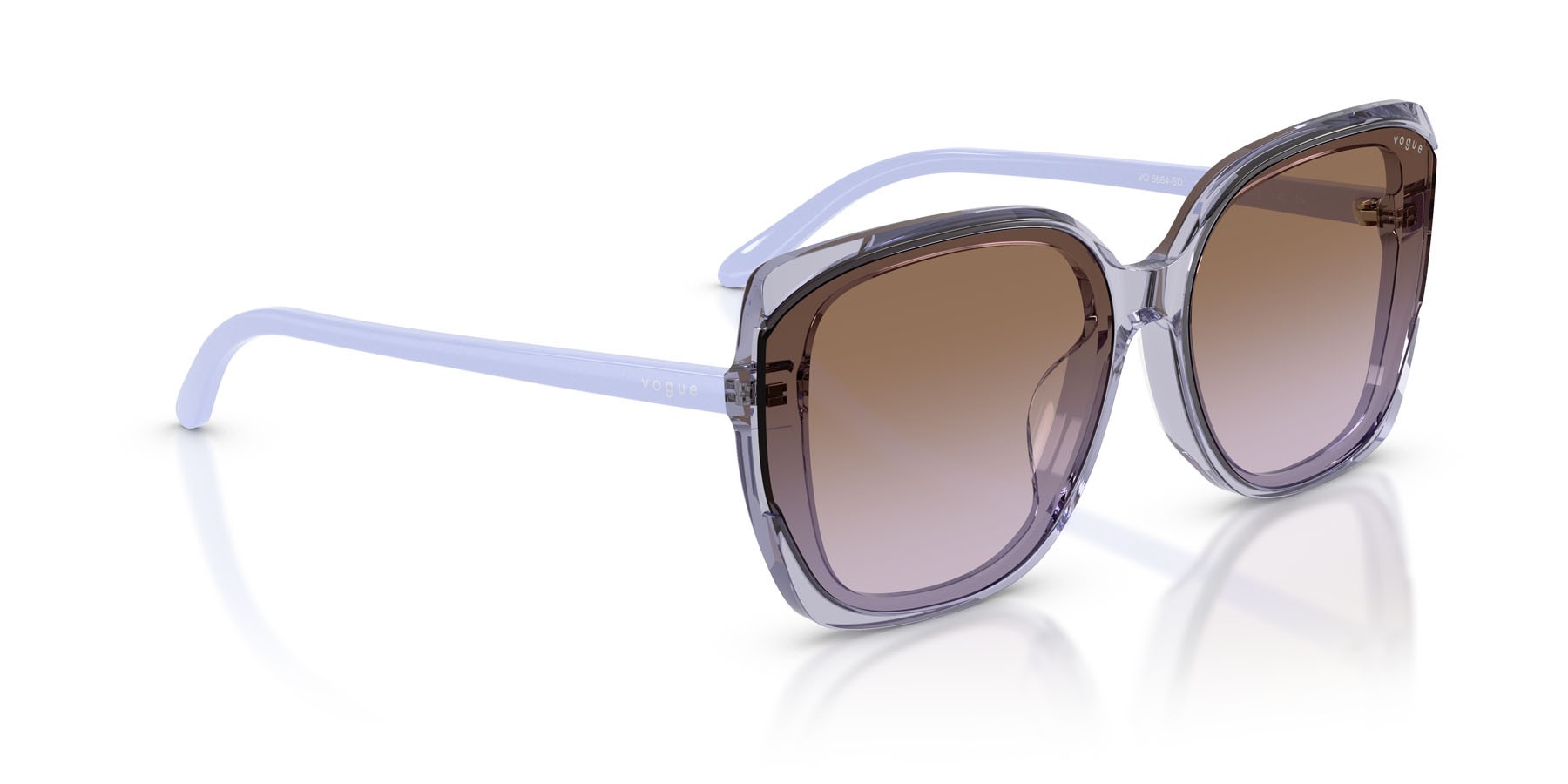 Occhiali da sole Vogue VO 5684SD (292568) colore lilla trasparente forma quadrato lenti violetto sfumato marrone