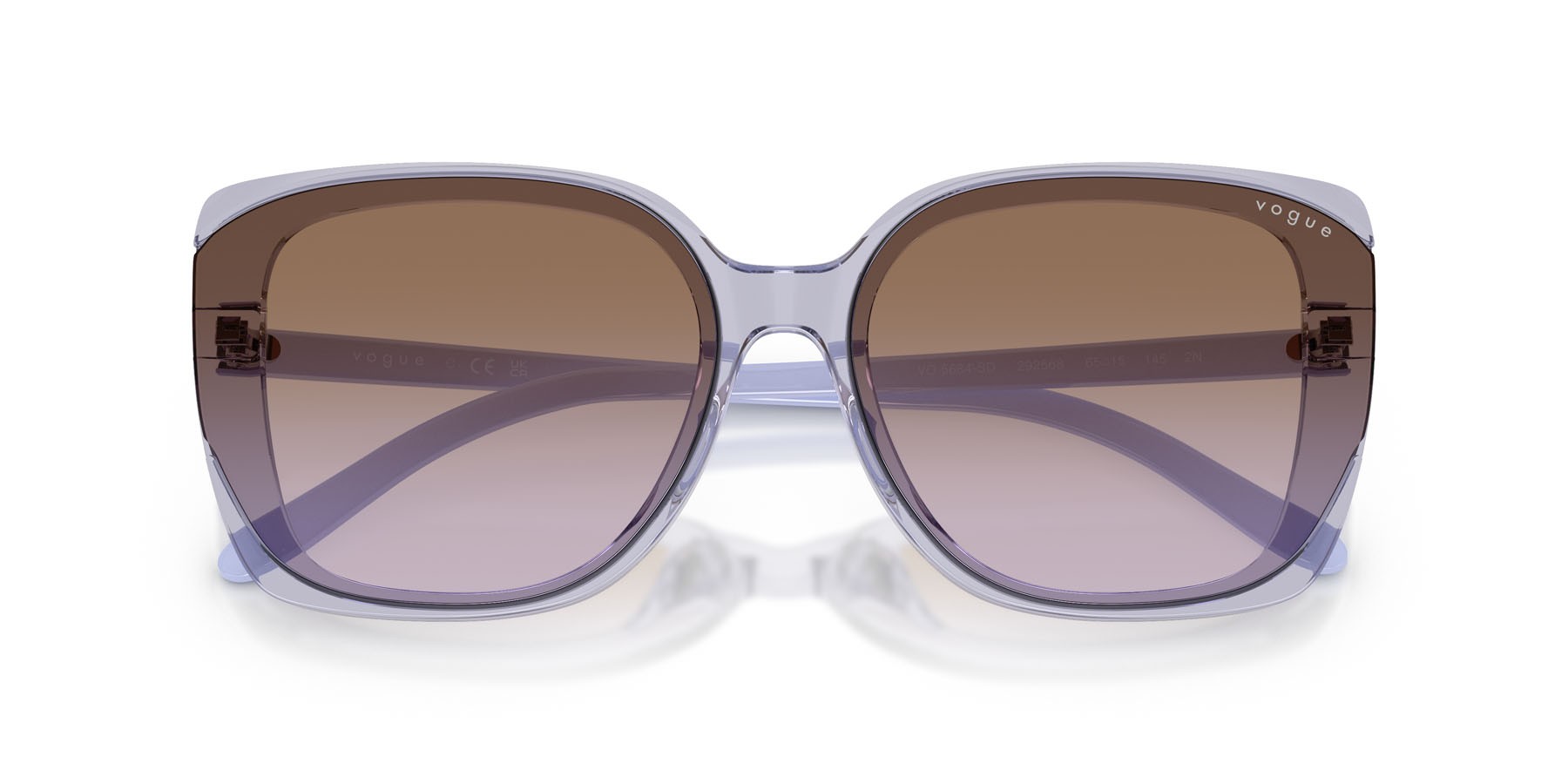 Occhiali da sole Vogue VO 5684SD (292568) colore lilla trasparente forma quadrato lenti violetto sfumato marrone