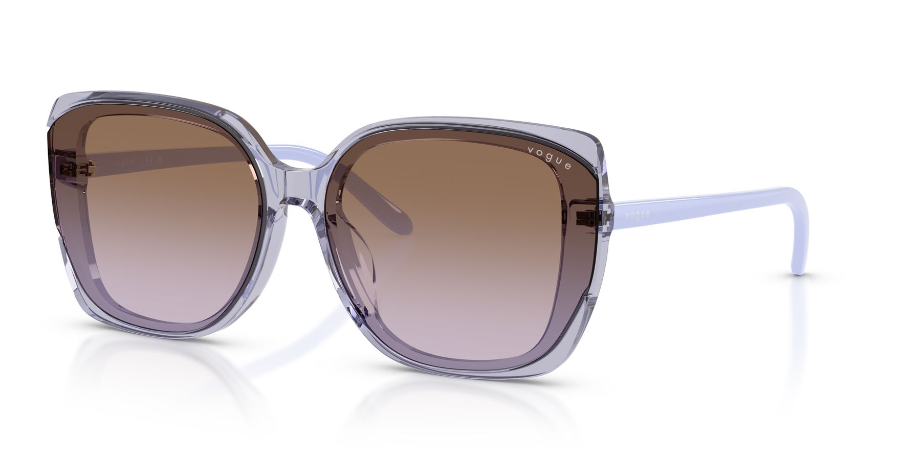 Occhiali da sole Vogue VO 5684SD (292568) colore lilla trasparente forma quadrato lenti violetto sfumato marrone