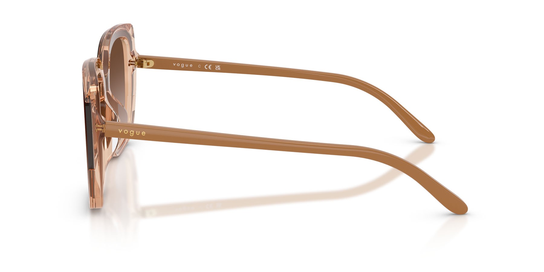 Sunglasses Vogue VO 5684SD (318113) color marrone chiaro trasparente shape square lenses gradient dark brown