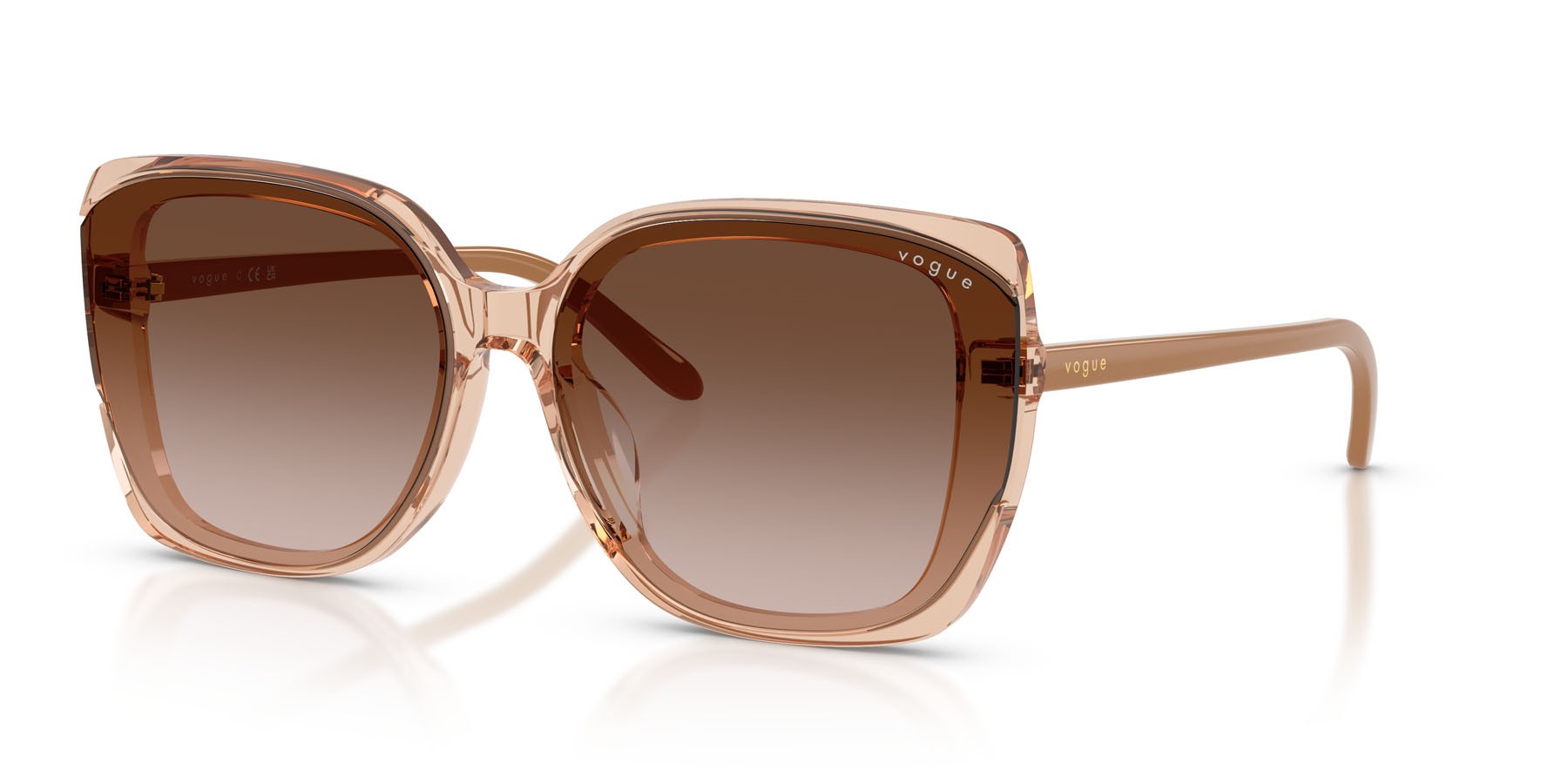 Sunglasses Vogue VO 5684SD (318113) color marrone chiaro trasparente shape square lenses gradient dark brown
