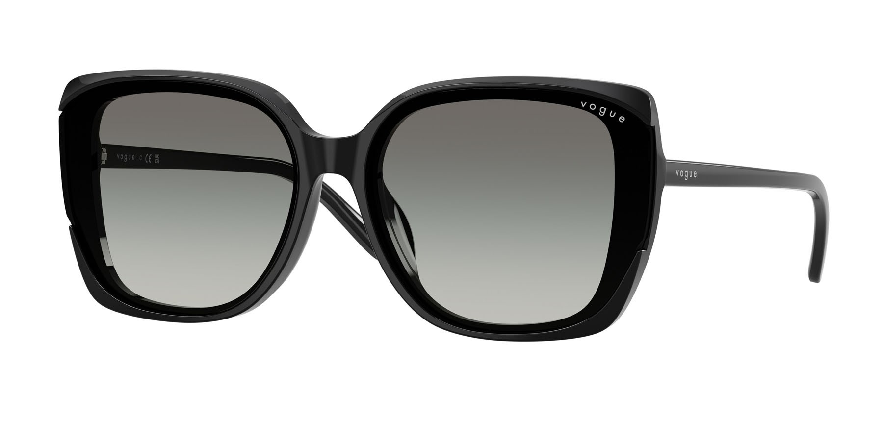 Sunglasses Vogue VO 5684SD (W44/11) color nero shape square lenses grigio scuro sfumato
