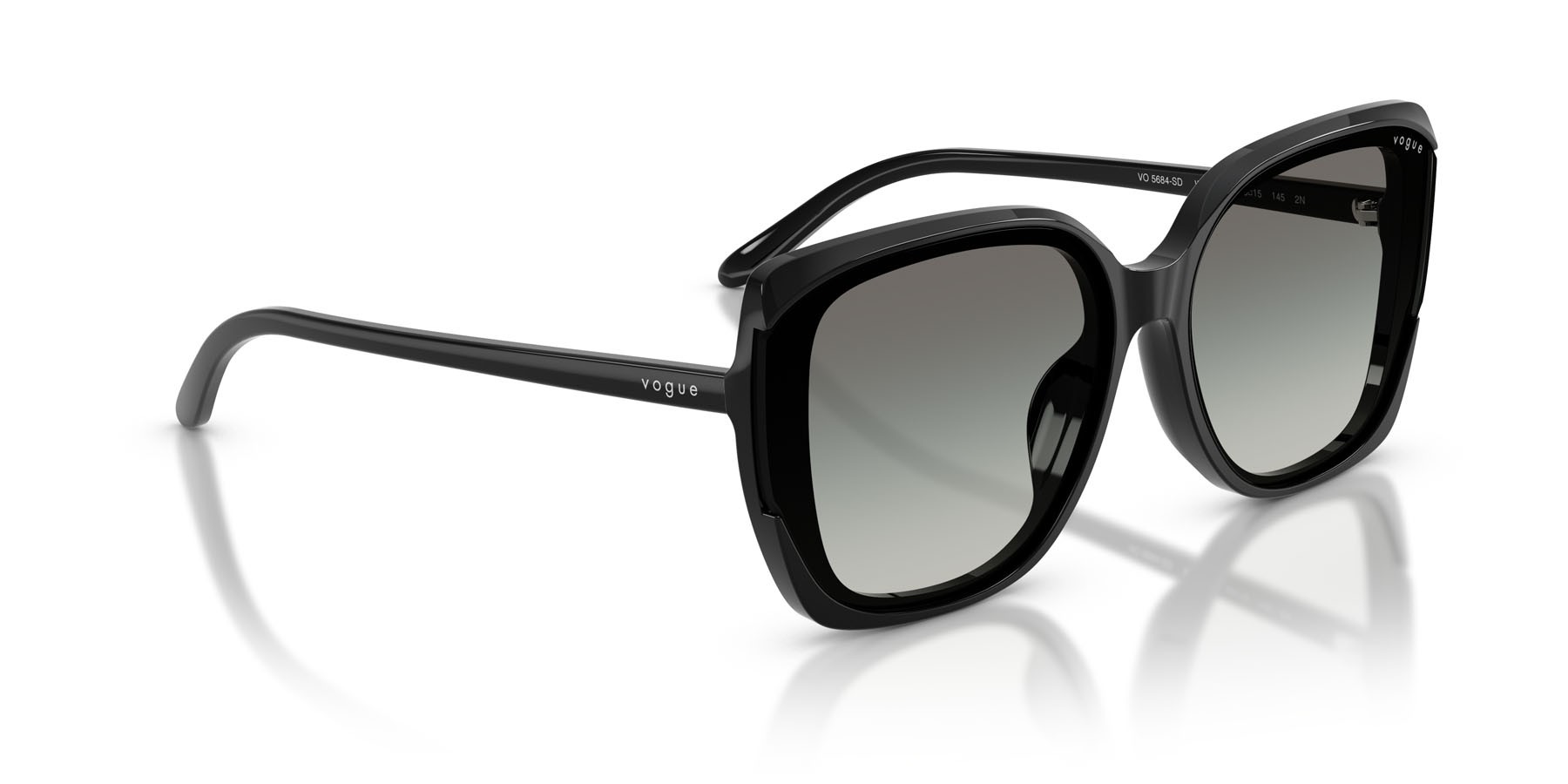 Sunglasses Vogue VO 5684SD (W44/11) color nero shape square lenses grigio scuro sfumato