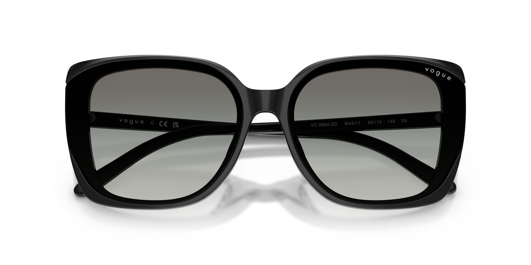 Sunglasses Vogue VO 5684SD (W44/11) color nero shape square lenses grigio scuro sfumato