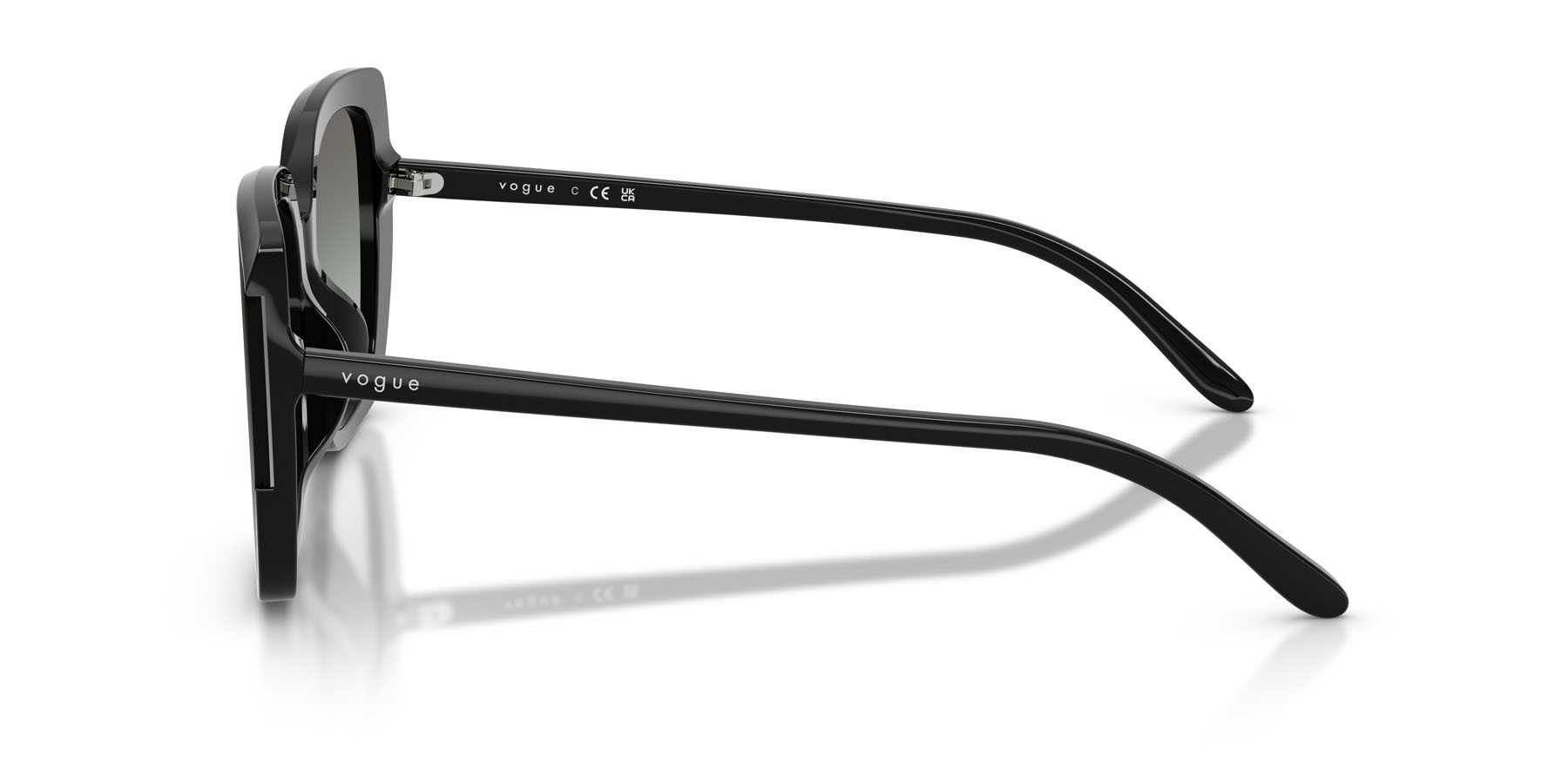 Sunglasses Vogue VO 5684SD (W44/11) color nero shape square lenses grigio scuro sfumato