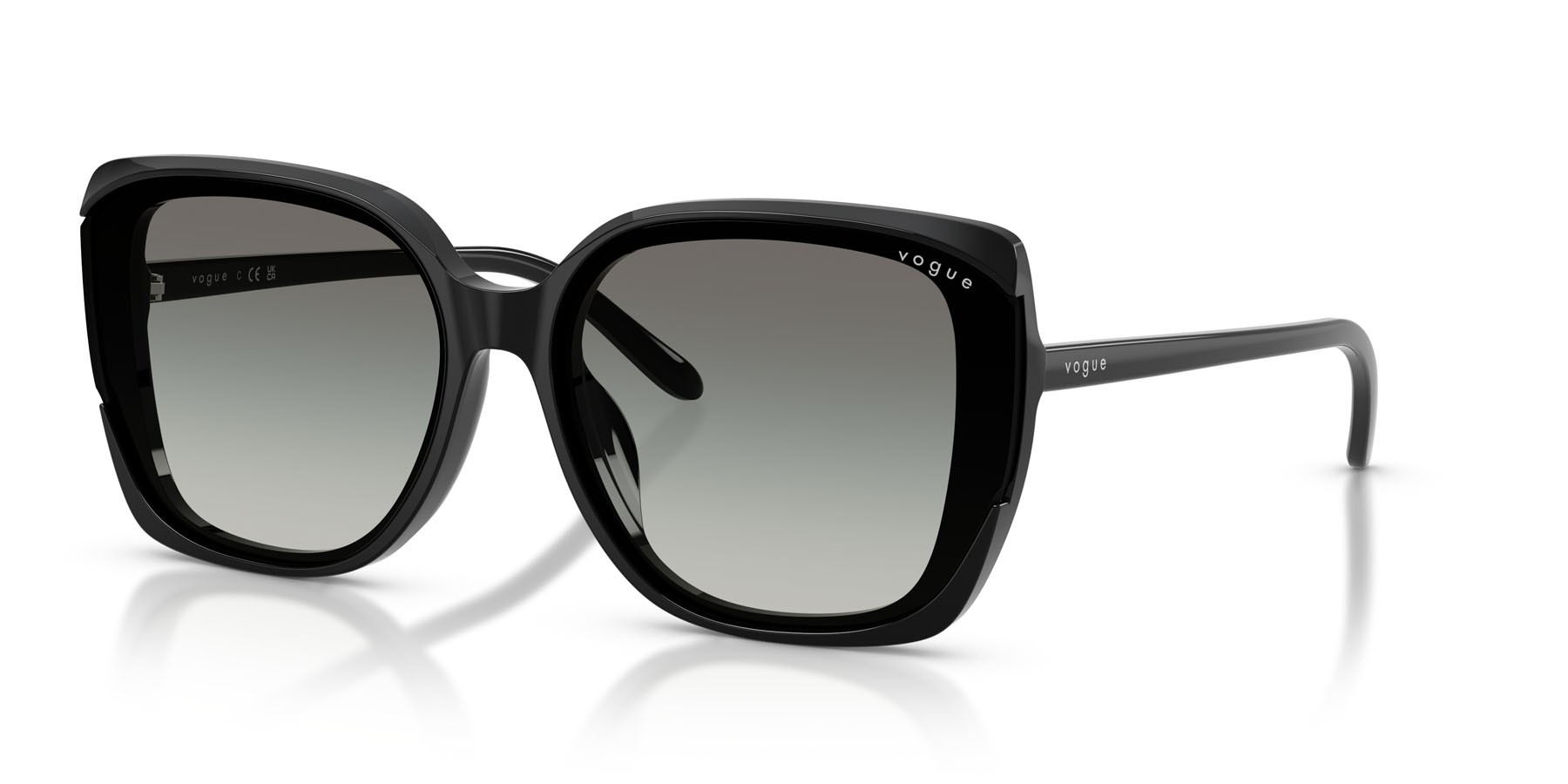 Sunglasses Vogue VO 5684SD (W44/11) color nero shape square lenses grigio scuro sfumato