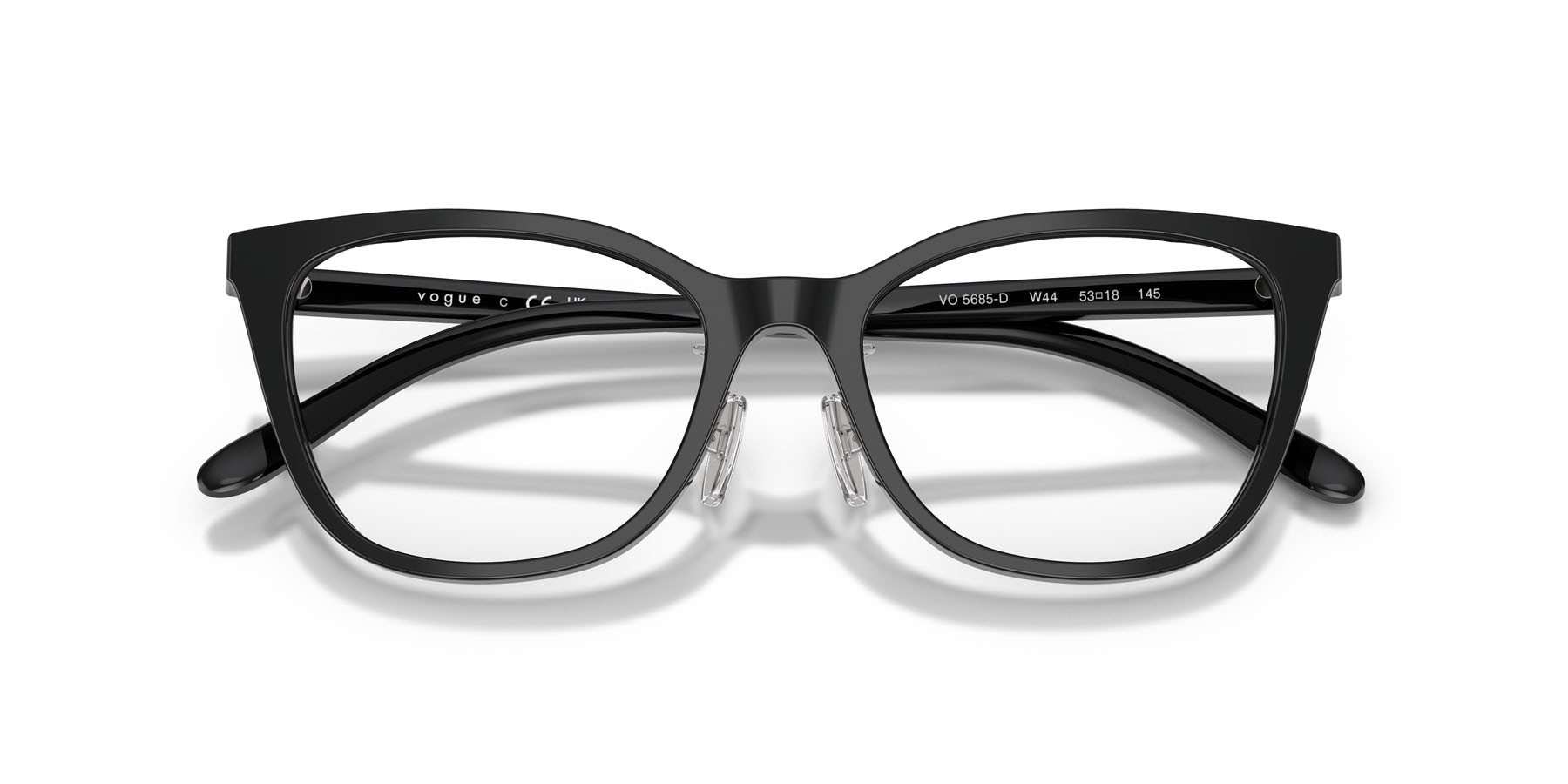 Eyeglasses Vogue VO 5685D (W44) color nero shape cat eye lenses lente demo