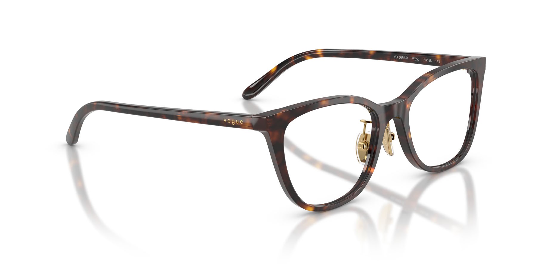 Eyeglasses Vogue VO 5685D (W656) color havana scuro shape cat eye lenses lente demo