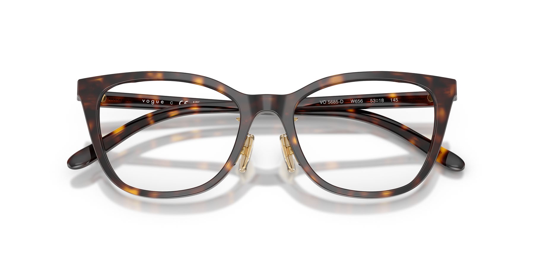 Eyeglasses Vogue VO 5685D (W656) color havana scuro shape cat eye lenses lente demo
