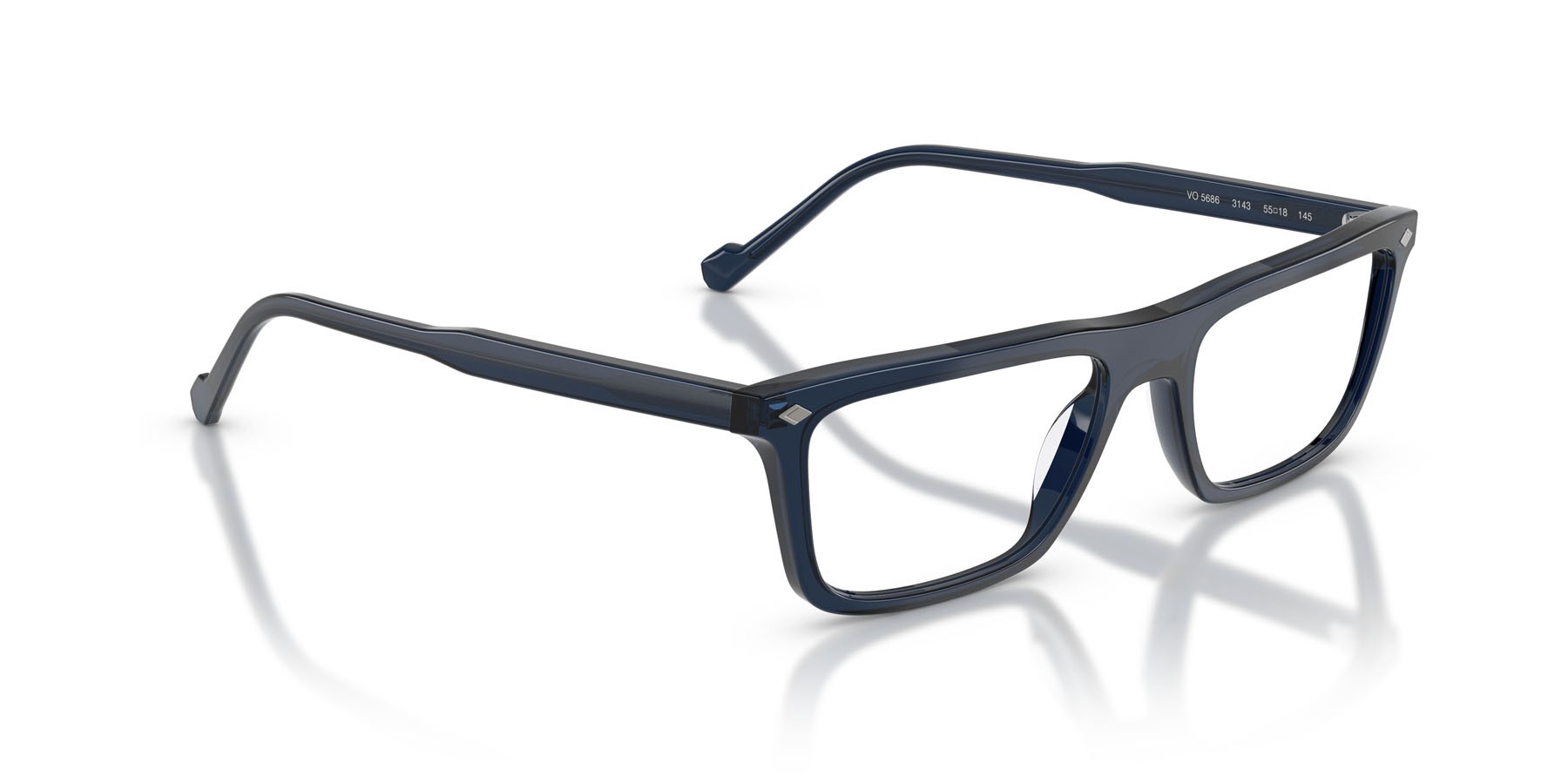 Eyeglasses Vogue VO 5686 (3143) color blu trasparente shape square lenses lente demo