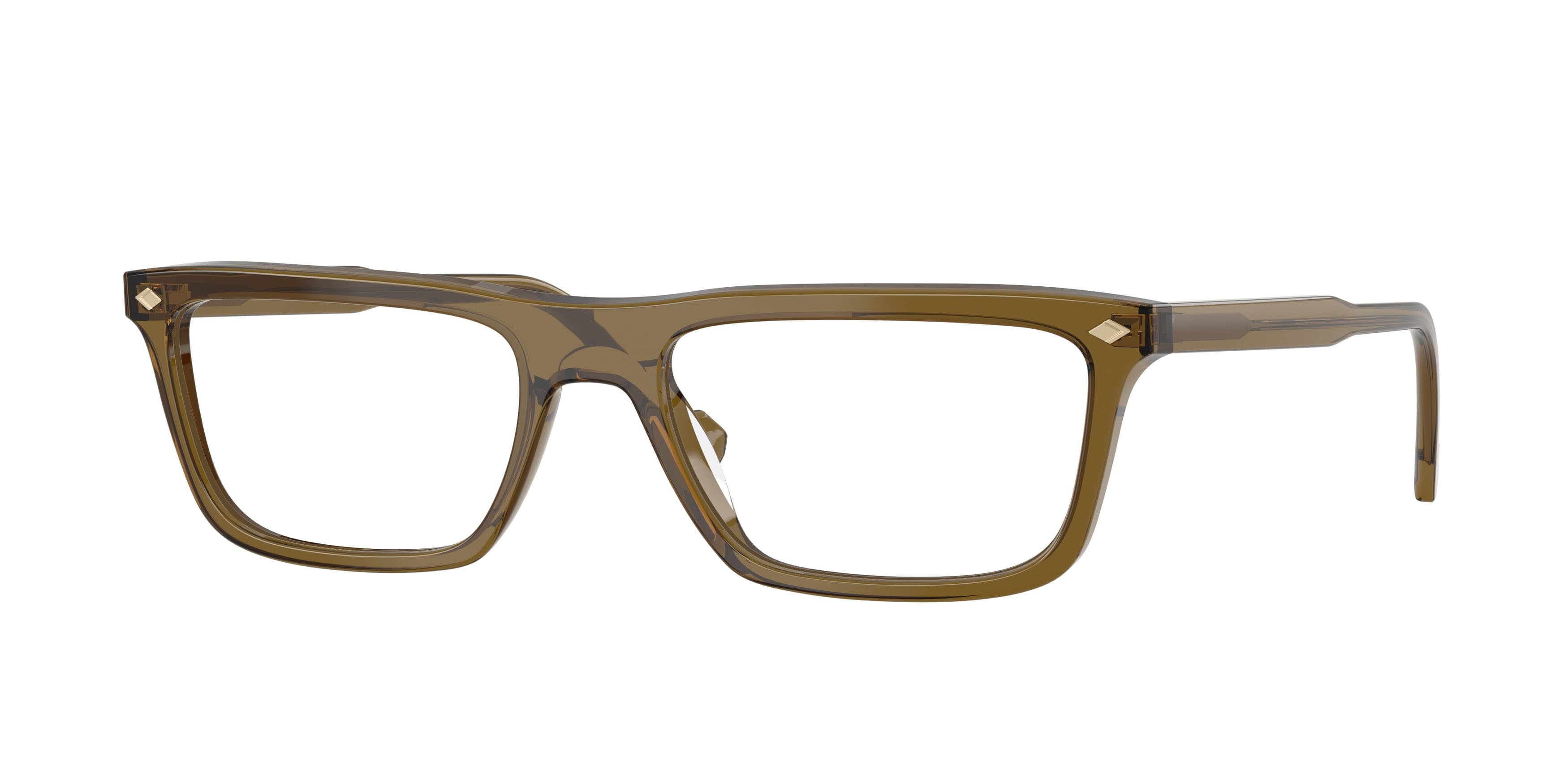Eyeglasses Vogue VO 5686 (3260) color verde oliva trasparente shape square lenses lente demo