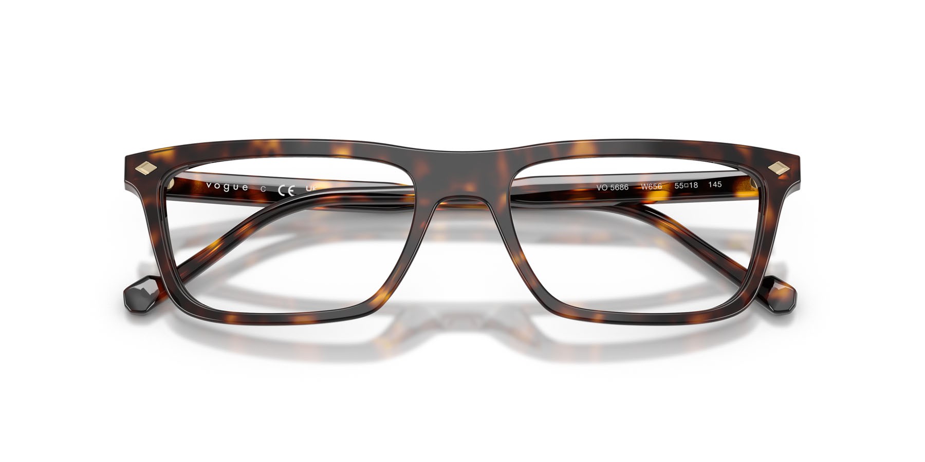 Eyeglasses Vogue VO 5686 (W656) color havana scuro shape square lenses lente demo