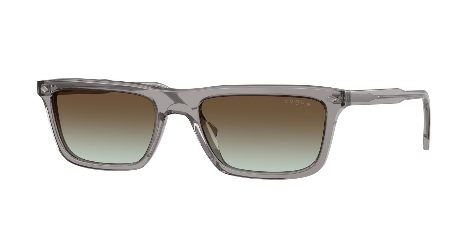 Occhiali da sole Vogue VO 5687S (2820E8) colore grigio trasparente forma quadrato lenti verde sfumato marrone