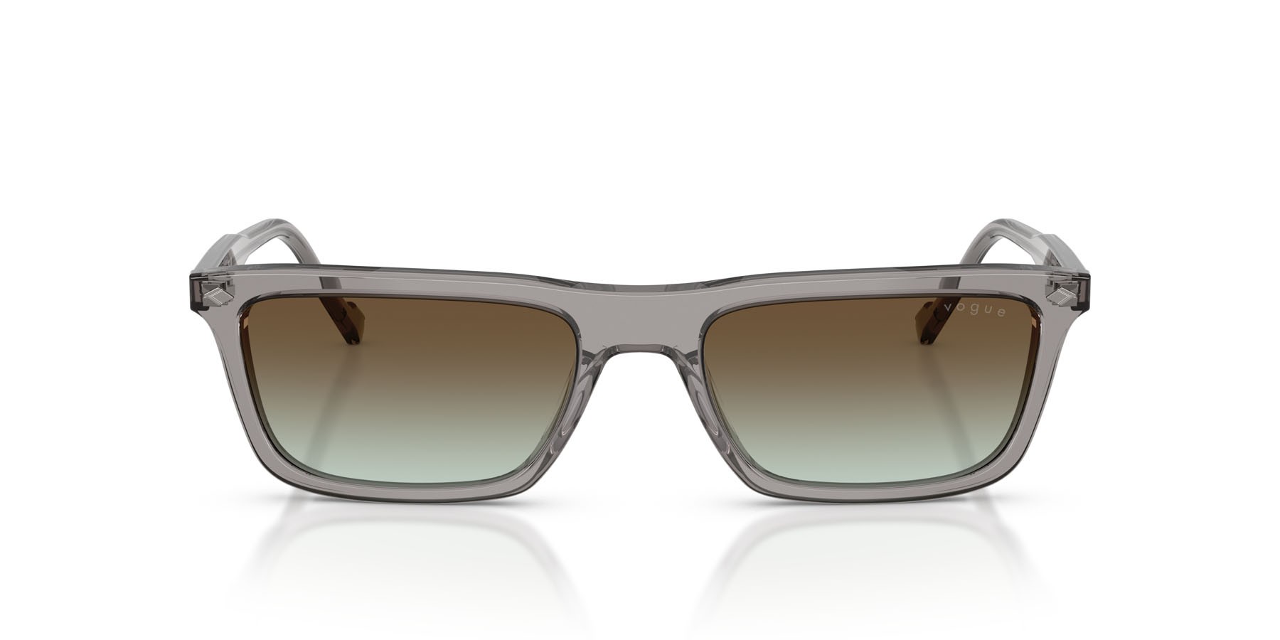 Occhiali da sole Vogue VO 5687S (2820E8) colore grigio trasparente forma quadrato lenti verde sfumato marrone