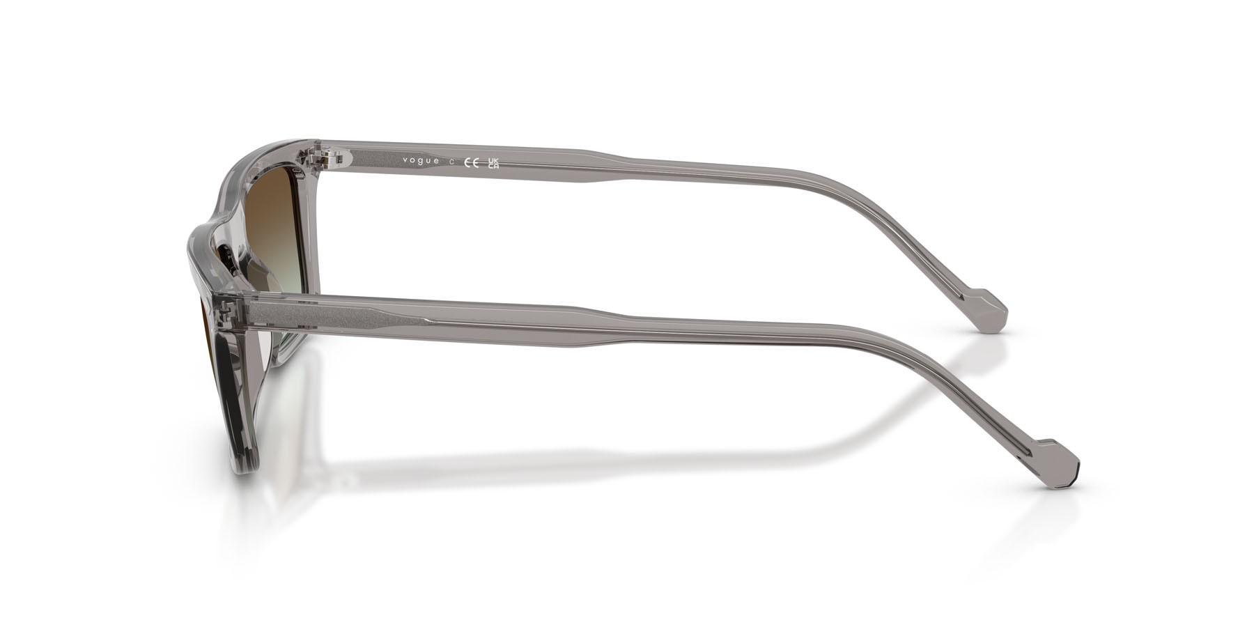 Occhiali da sole Vogue VO 5687S (2820E8) colore grigio trasparente forma quadrato lenti verde sfumato marrone